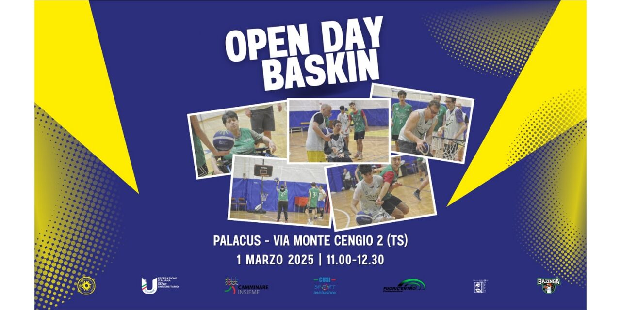 IL PROGETTO “INCLUSIONE E BENESSERE SPORTIVO”, PROMOSSO DAL CUS TRIESTE, PROPONE SABATO 1 MARZO L’OPEN DAY DEDICATO AL “CALCETTO INCLUSIVO” E AL “BASKIN”