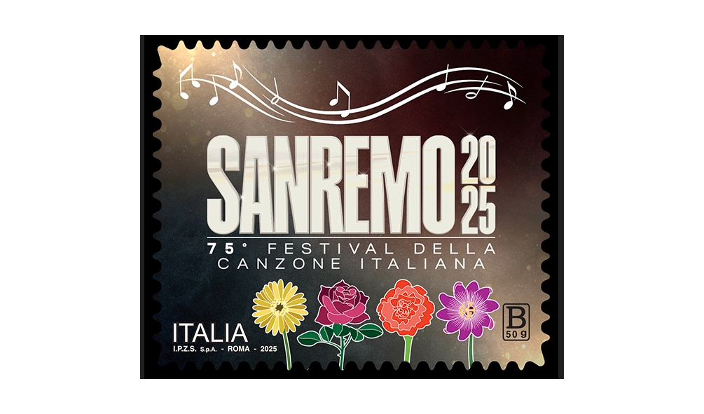 POSTE ITALIANE: emesso il francobollo ordinario dedicato al Festival della Canzone italiana – Festival di Sanremo, nella 75° edizione