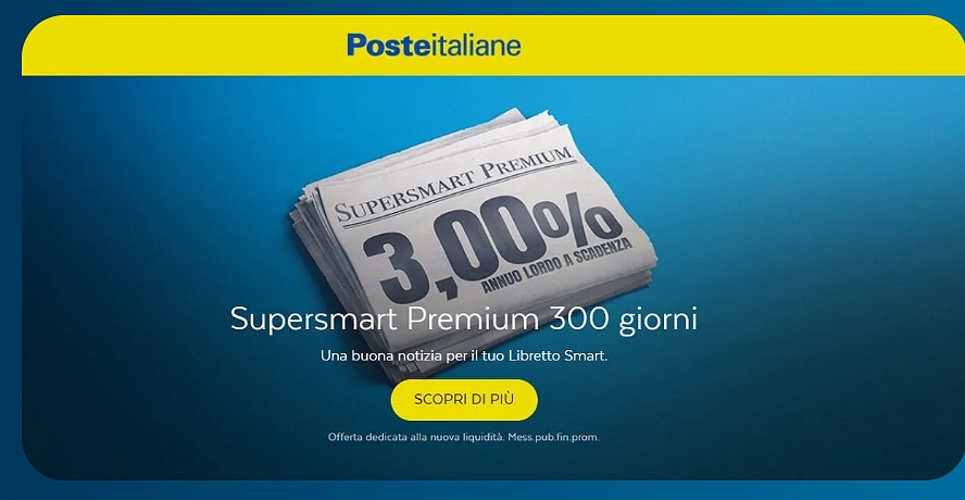 POSTE ITALIANE: DISPONIBILE IN FRIULI VENEZIA GIULIA L’OFFERTA DEPOSITO SUPERSMART PREMIUM