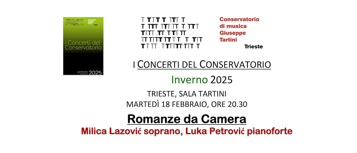 I CONCERTI DEL CONSERVATORIO: IN SALA TARTINI UNA SERATA DEDICATA A GRANDI ARIE PER SOPRANO E PIANOFORTE