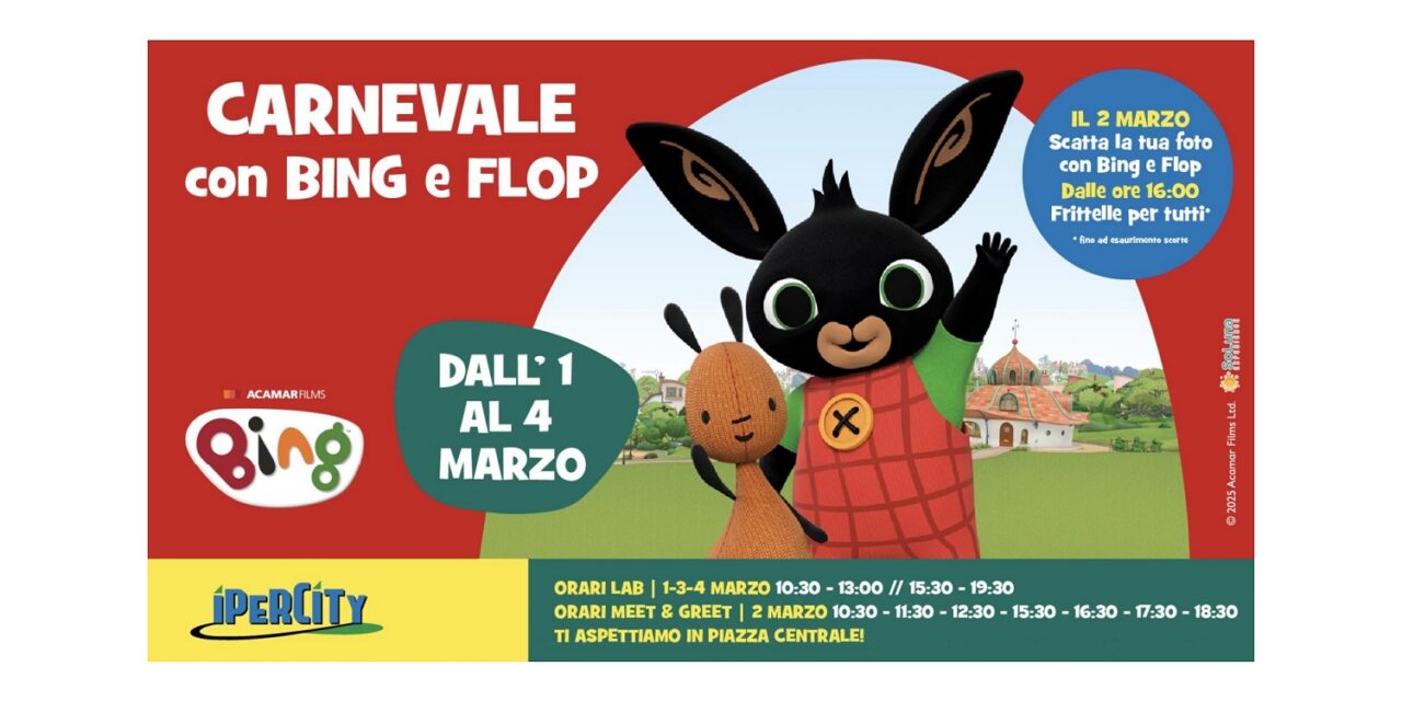 Padova: i personaggi di BING in un evento per bambini, con giochi e laboratori