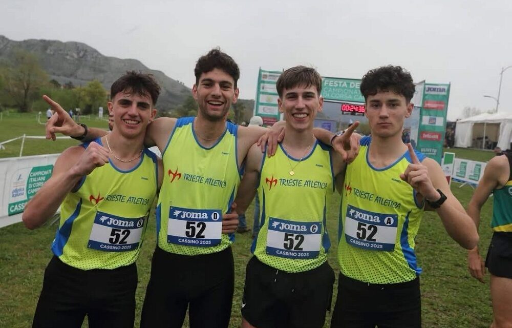 CAMPIONATI ITALIANI DI CORSA CAMPESTRE: LA TRIESTE ATLETICA CONQUISTA L’ARGENTO NELLA STAFFETTA IL 4° POSTO IN COMBINATA UOMINI