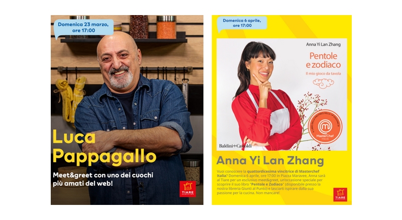 CUCINA, PASSIONE E CONVIVIALITÀ: DUE INCONTRI IMPERDIBILI AL TIARE SHOPPING CON LUCA PAPPAGALLO E ANNA YI LAN ZHANG